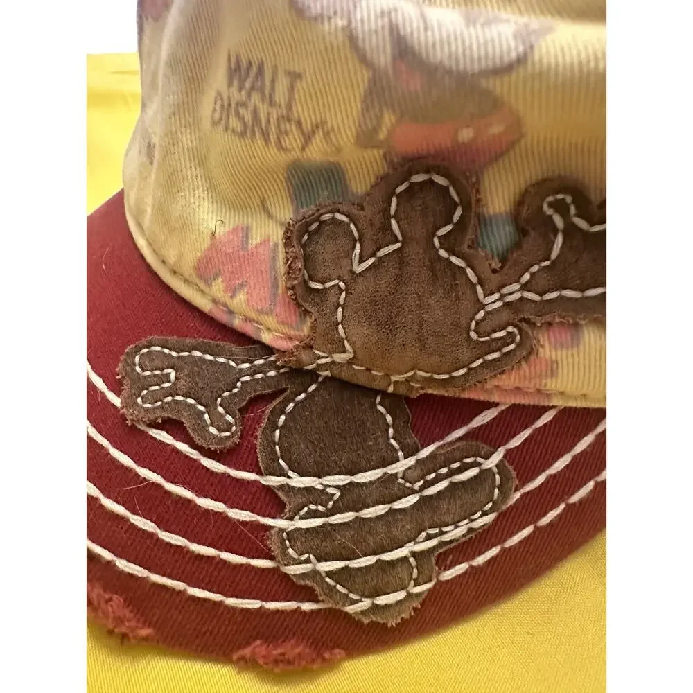 Vintage Disney Parks Walt Disney World Mickey Mouse Red Cadet Hat Cap